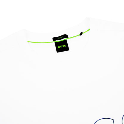 Hugo Boss Tee 9 Outline Logo T Shirt White 100