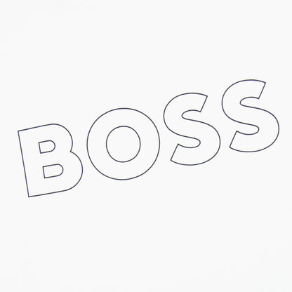 Hugo Boss Tee 9 Outline Logo T Shirt White 100