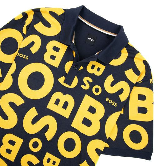 Hugo Boss Parlay 156 All Over Logo Polo Dark Navy 404