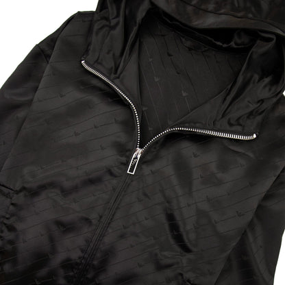 Emporio Armani Jacquard Nylon Hooded Blouson With All-over Eagle Black