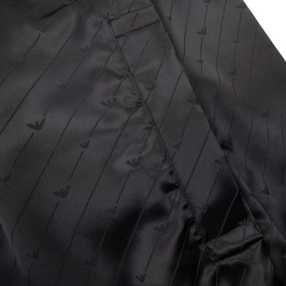 Emporio Armani Jacquard Nylon Hooded Blouson With All-over Eagle Black