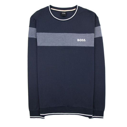 Hugo Boss Contrast Insert Logo Tracksuit Sweatshirt Dark Navy 403