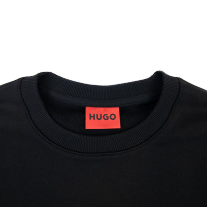 Hugo Dalker Logo Print Relax Fit Sweatshirt Black 001
