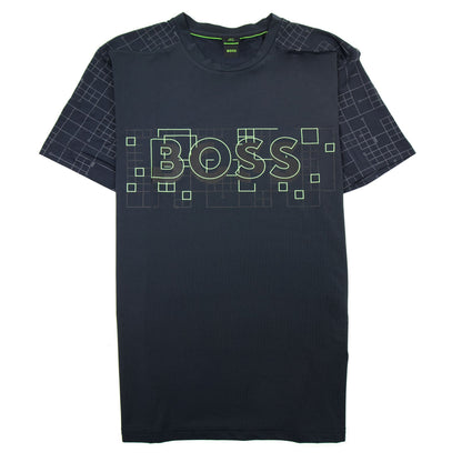 Hugo Boss Tee Active Glow Effect Logo T Shirt Navy 402