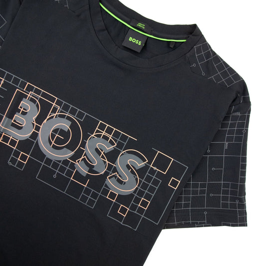 Hugo Boss Tee Active Glow Effect Logo T Shirt Black 001