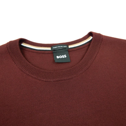 Hugo Boss Botto-l Embroidered Logo With Responsible Wool Swe Burgundy 604