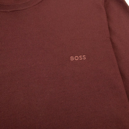 Hugo Boss Botto-l Embroidered Logo With Responsible Wool Swe Burgundy 604