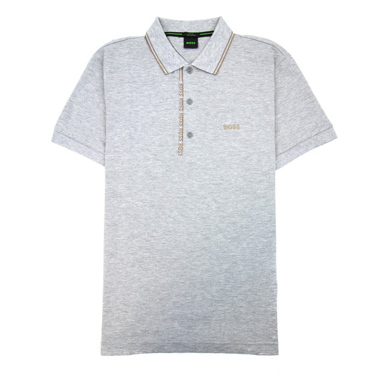 Hugo Boss Paule 4 Slim Fit Branded Placket Polo Grey 059