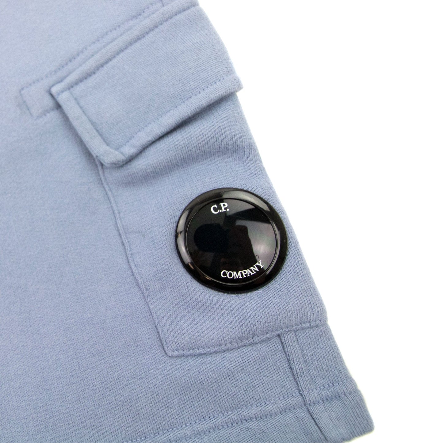 Cp Company Undersixteen Grey Lens Logo Bermuda Shorts Blue