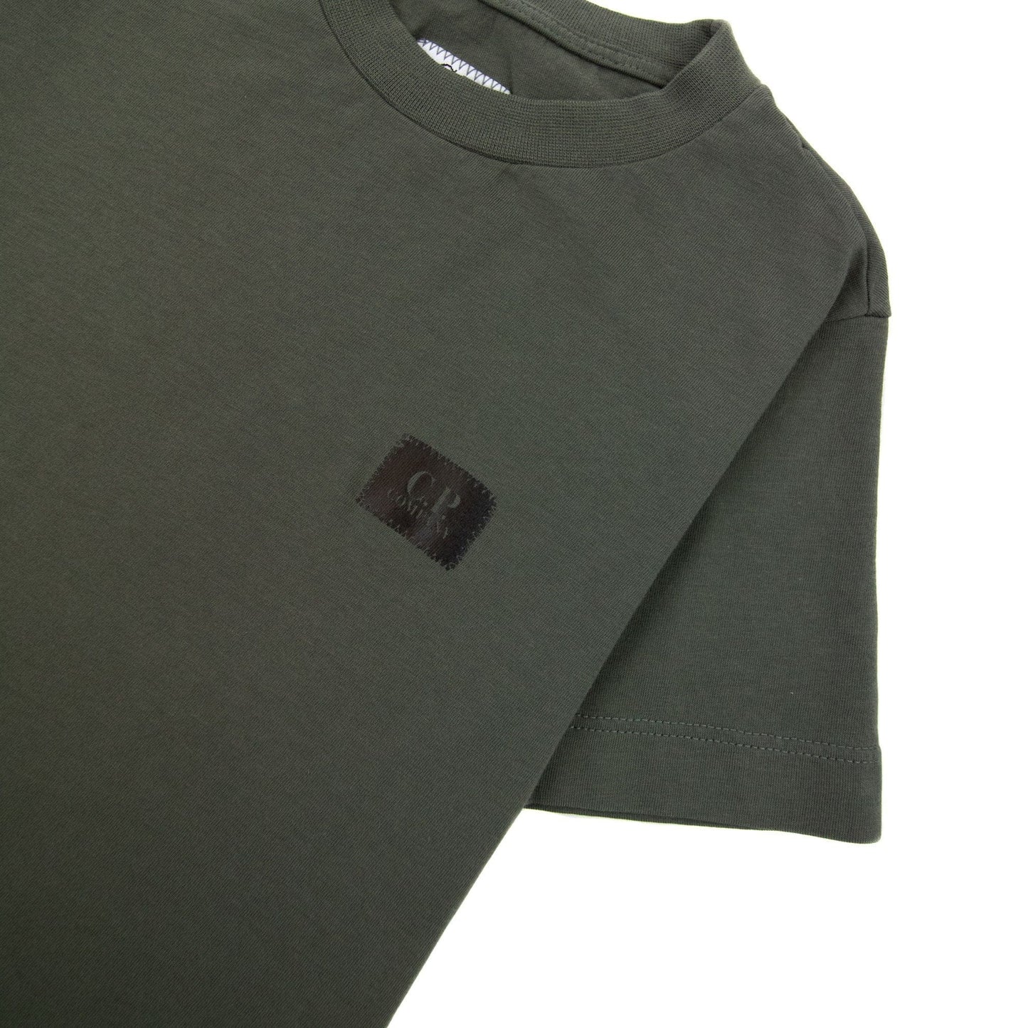 Cp Company Undersixteen Jersey 30/1 Small Patch Logo Tee Khaki