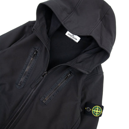 Stone Island Junior Q0130 E.dye Technology Soft Shell R Jacket Black V0029