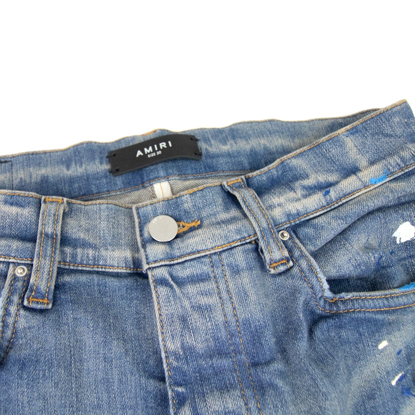 Amiri Paint Splatter Mx1 Jean Clay Indigo IO2