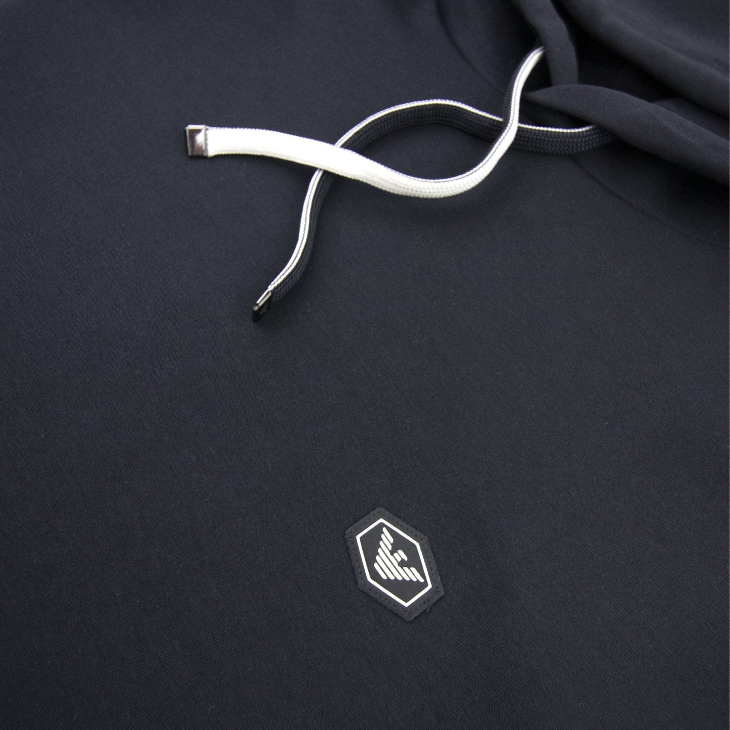 Emporio Armani Hooded Sweatshirt With Micro Logo Patch Navy