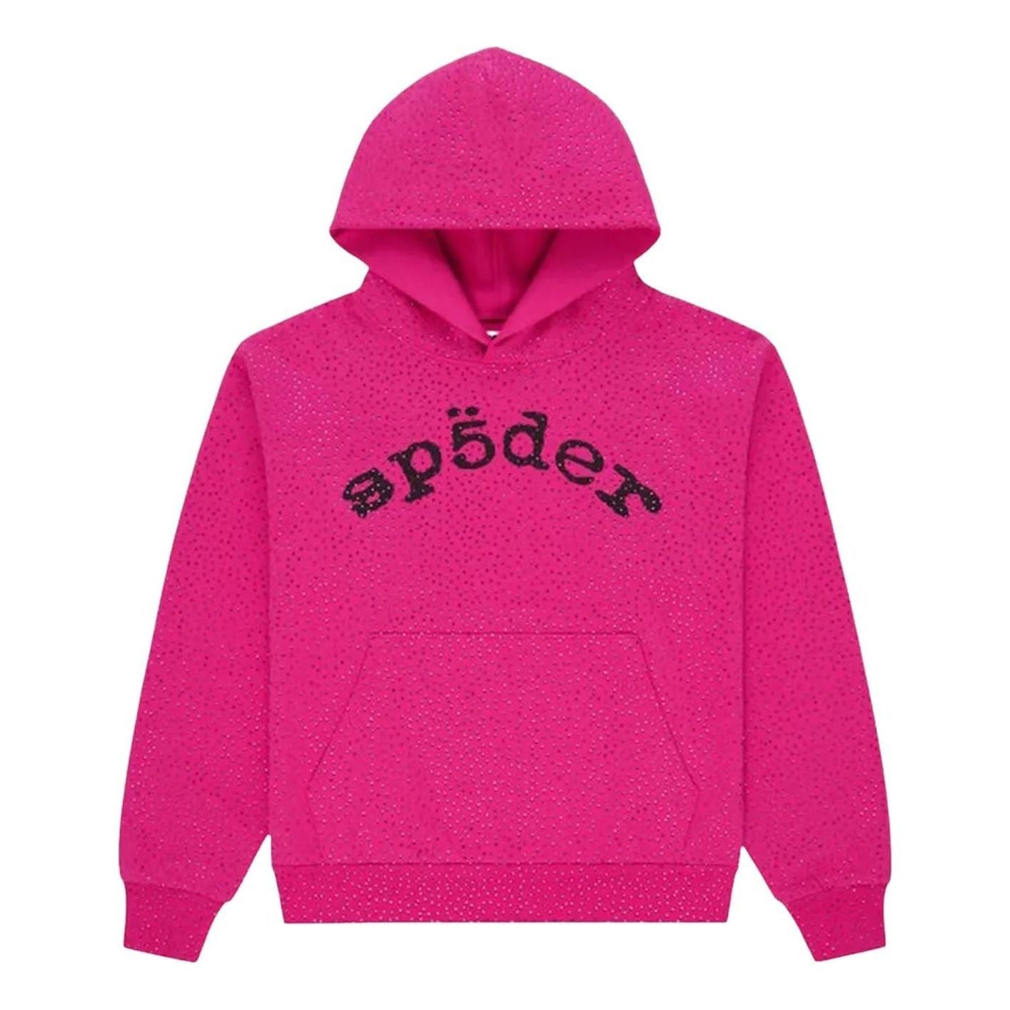 Sp5der Webstone Aop Rhinestone Hoodie 'Pink' ST025FW25PNK