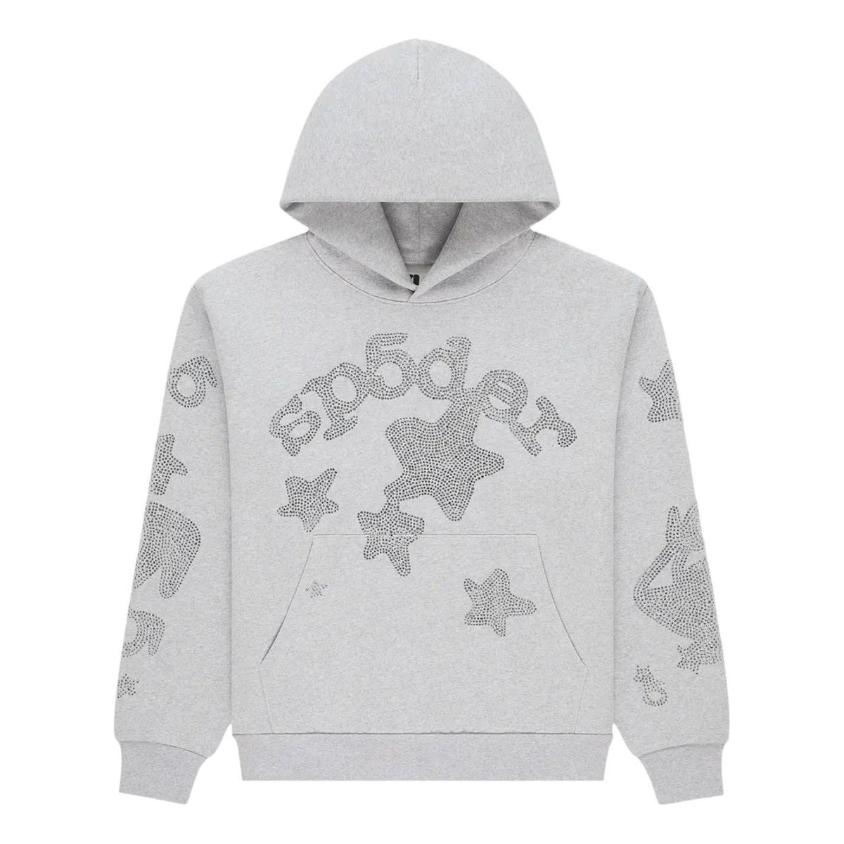 Sp5der Rhinestone Beluga Hoodie 'Heather Grey' ST048FW25HGR