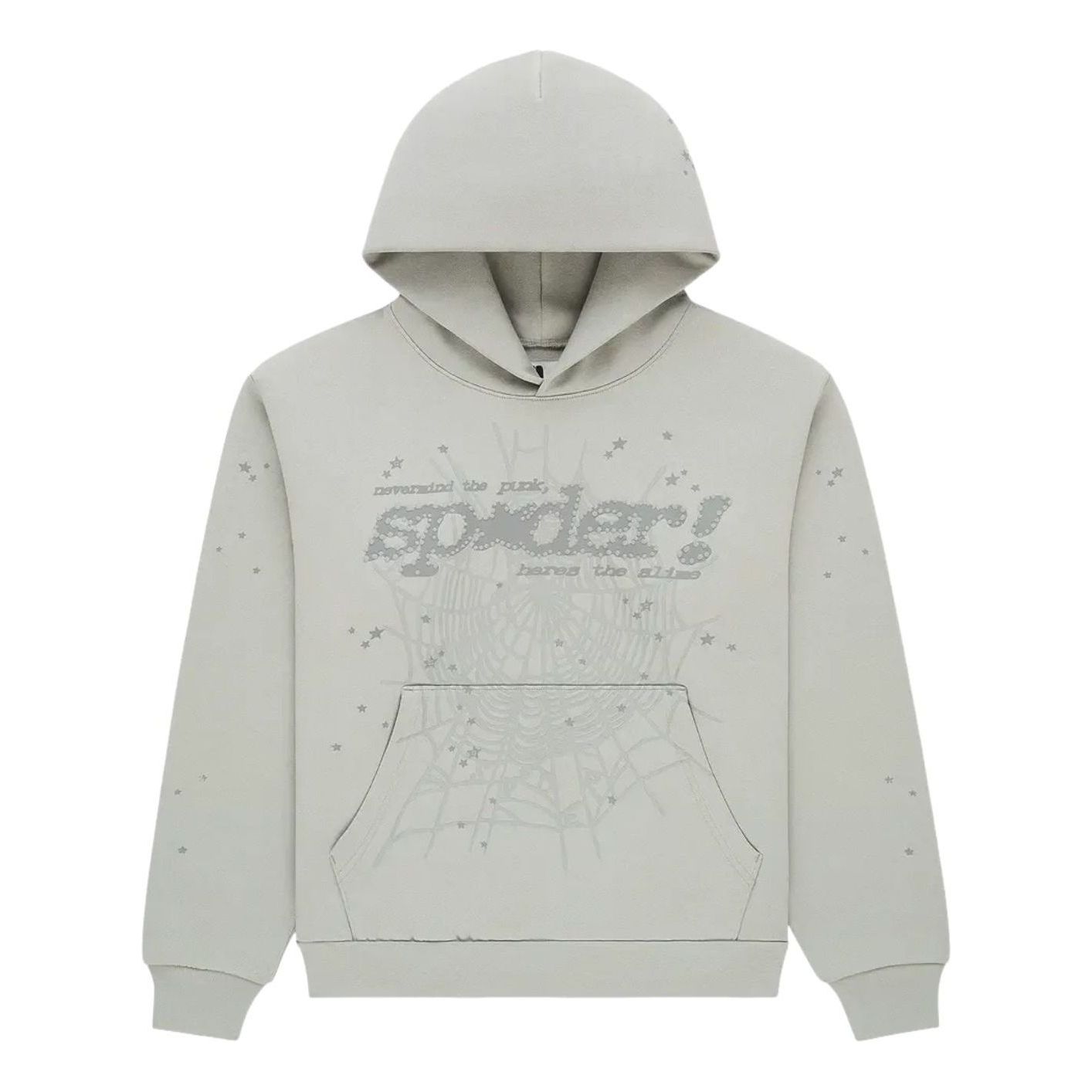 Sp5der Tonal Punk V2 Hoodie 'Sport Grey' ST047FW25SGR