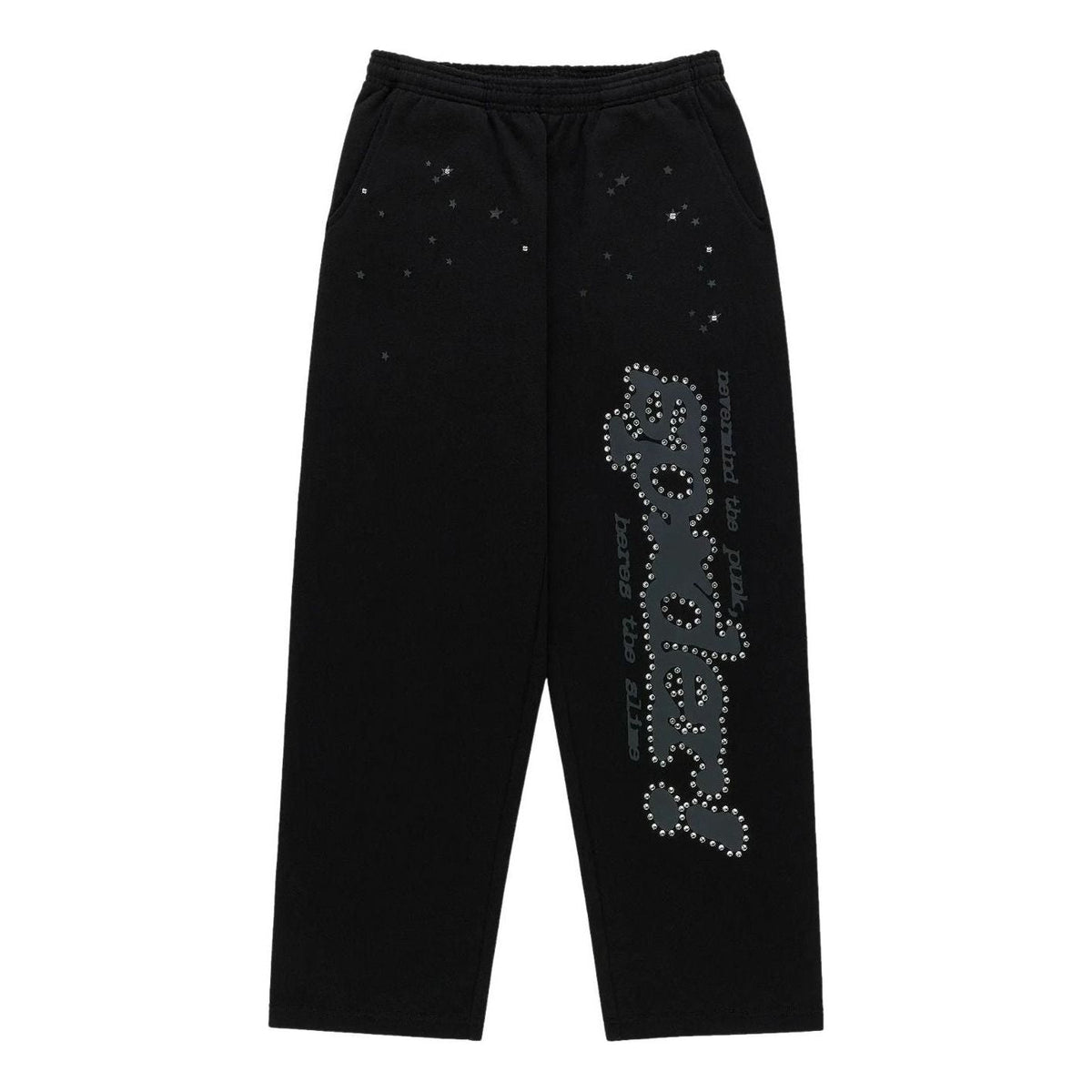 Sp5der Rhinestone Punk V2 Sweatpant 'Black' SB027SS26BLK