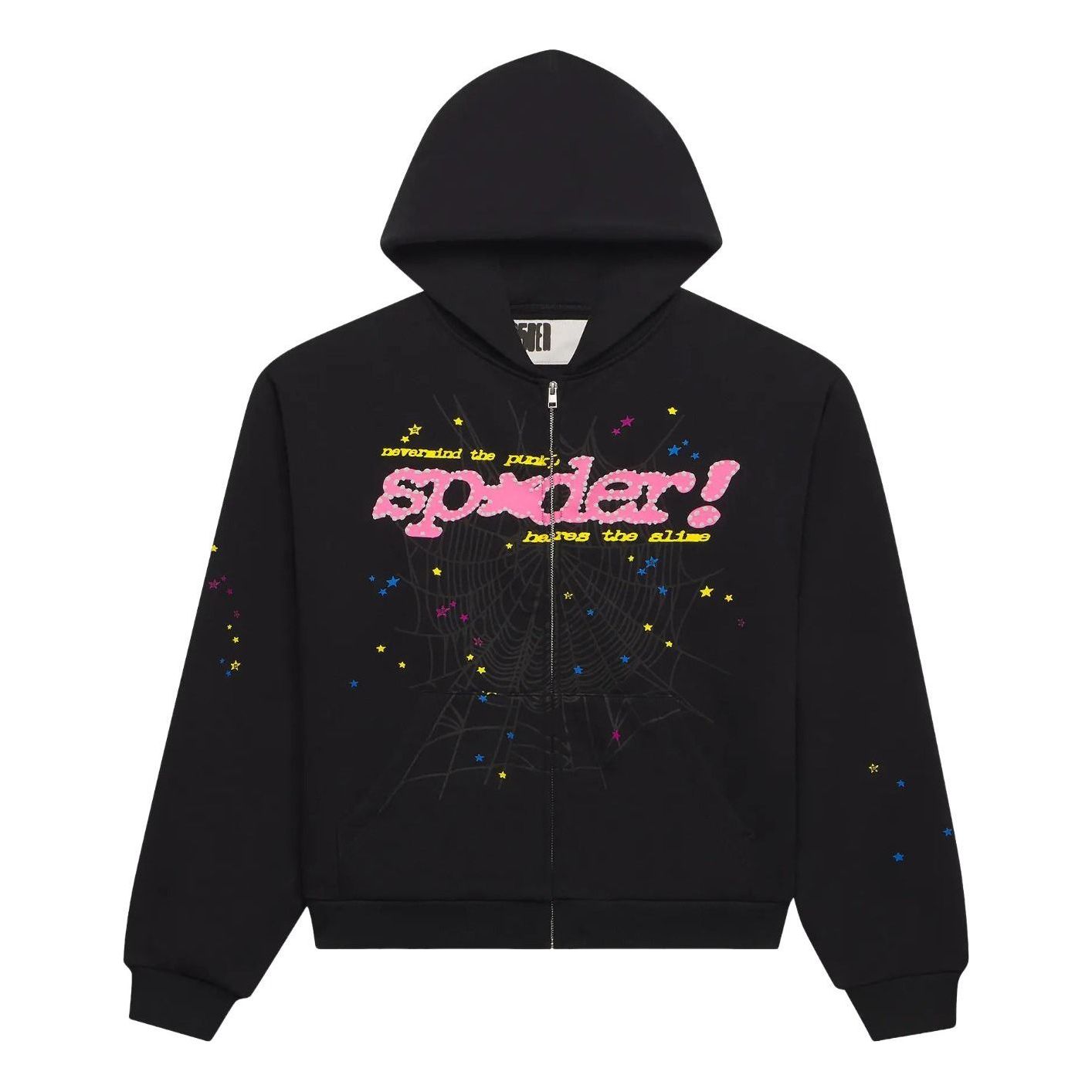 Sp5der Punk V2 Zip Up 'Black' ST046SS26BLK