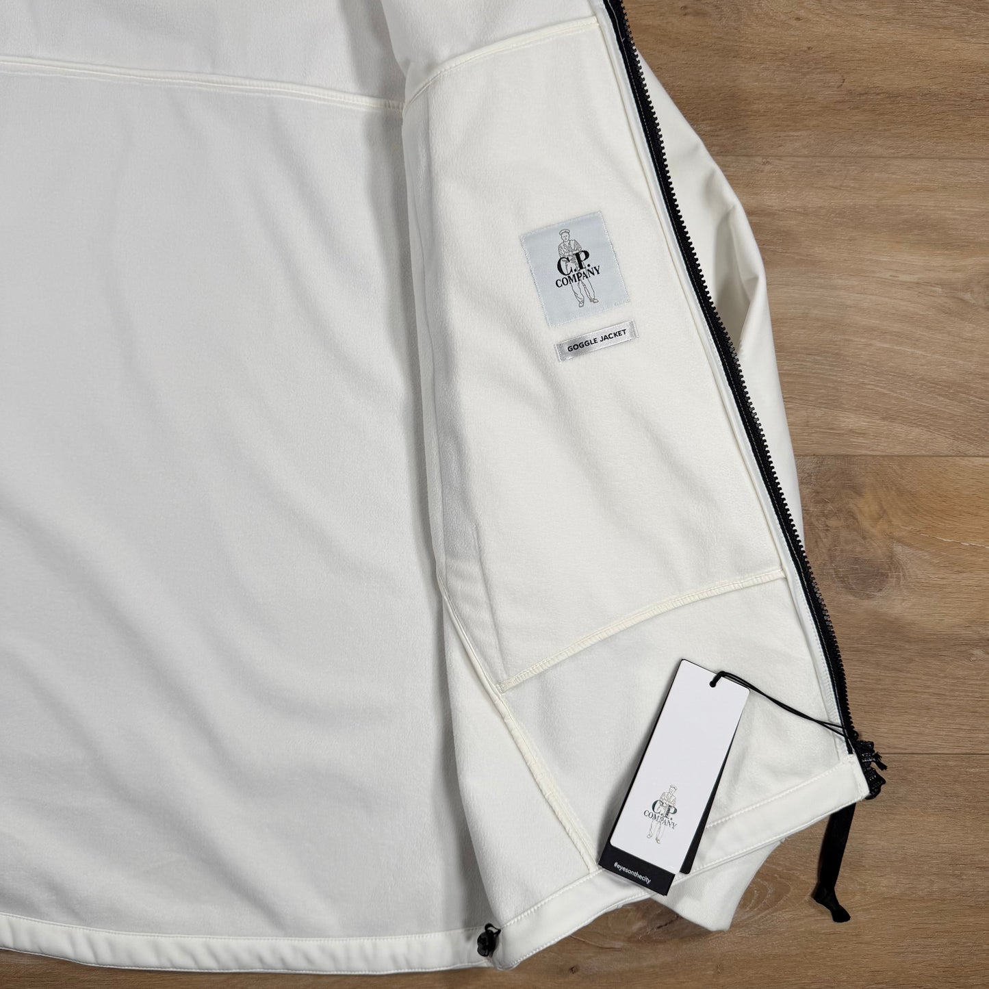C.P. Company Shell-R Goggle Jacket in Gauze White