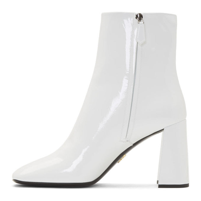Women's Prada White Patent Boots