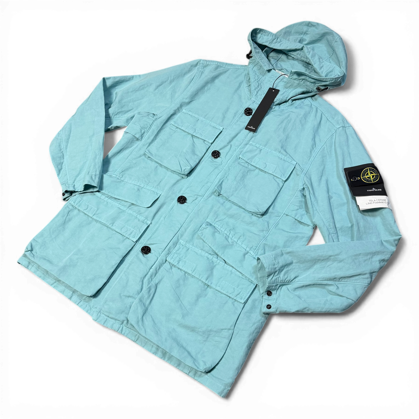 Stone Island Tela Cotone Lino Fiammato-TC