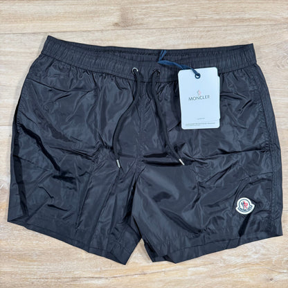 Moncler Logo Patch Swim Shorts in Black