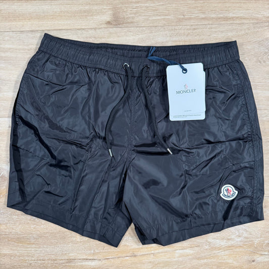 Moncler Logo Patch Swim Shorts in Black