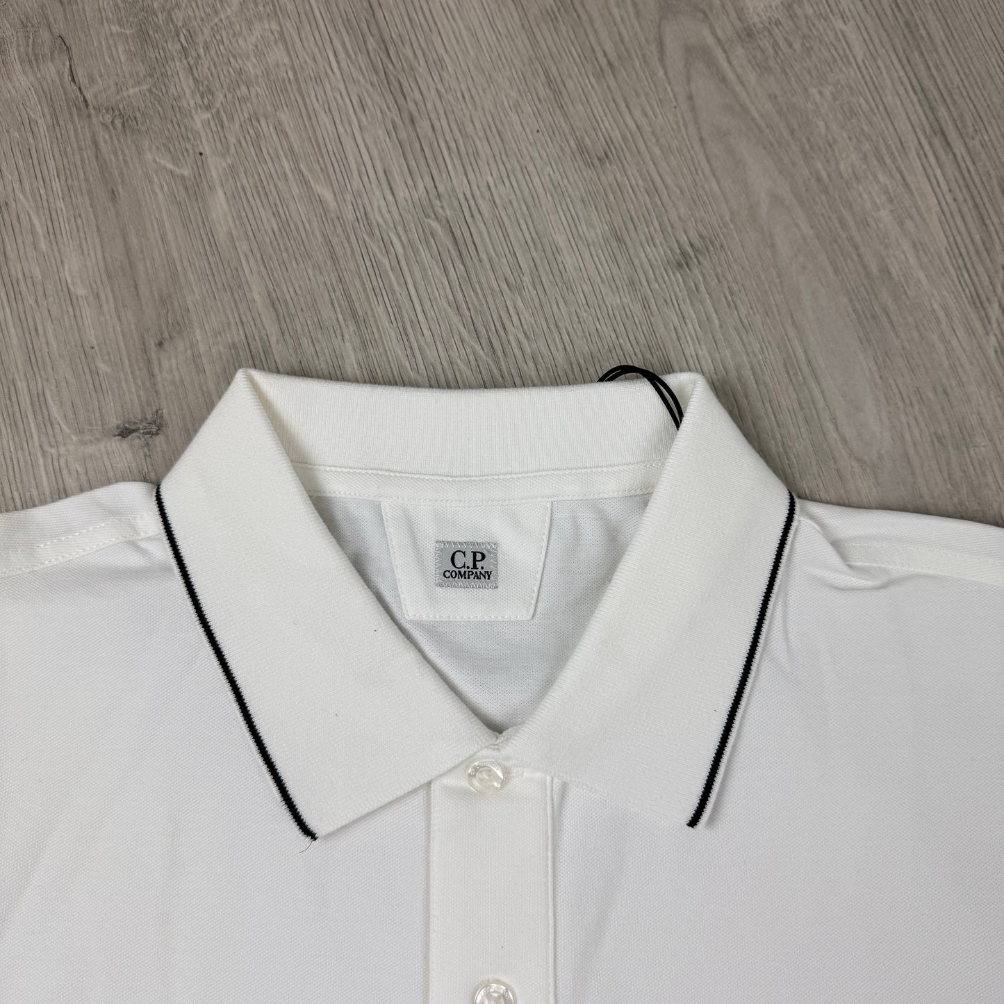 CP Company Piquet Polo Shirt - White