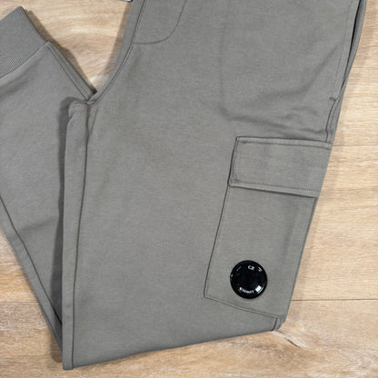 C.P. Company Diagonal Raised Fleece Lens Sweatpants in Fungi Grey