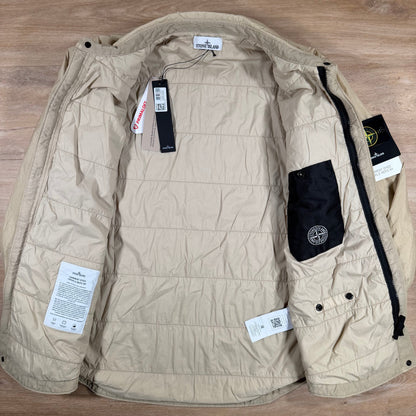 Stone Island Garment Dyed Crinkle Reps NY Overshirt in Desert