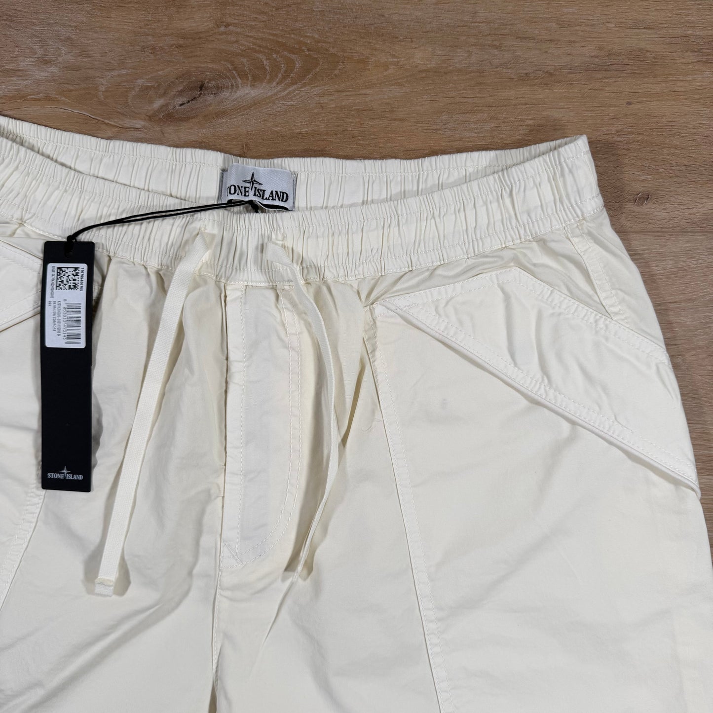 Stone Island Stretch Cargo Bermuda Shorts in Ivory