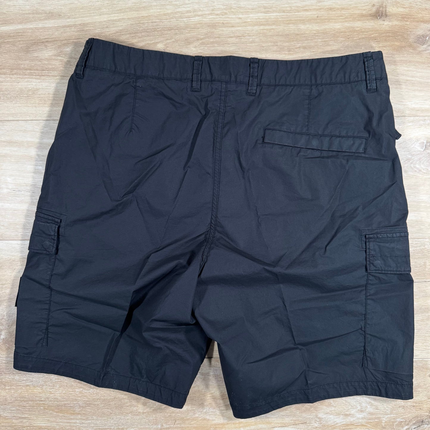 Stone Island Stretch Cotton Tela 'Paracadute' Cargo Bermuda Shorts in Black