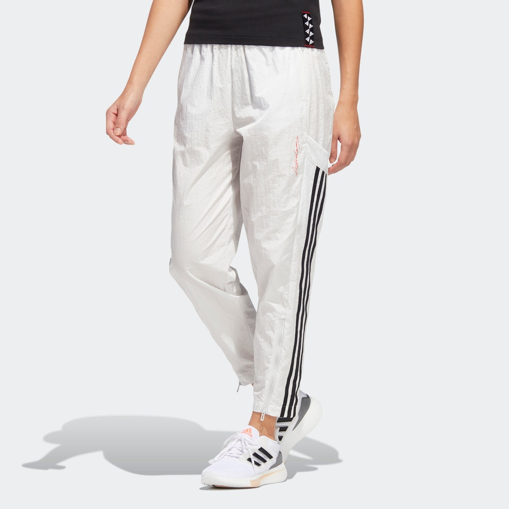(WMNS) adidas Ust  Woven Pants Asia Sizing 'White Black' HE9991