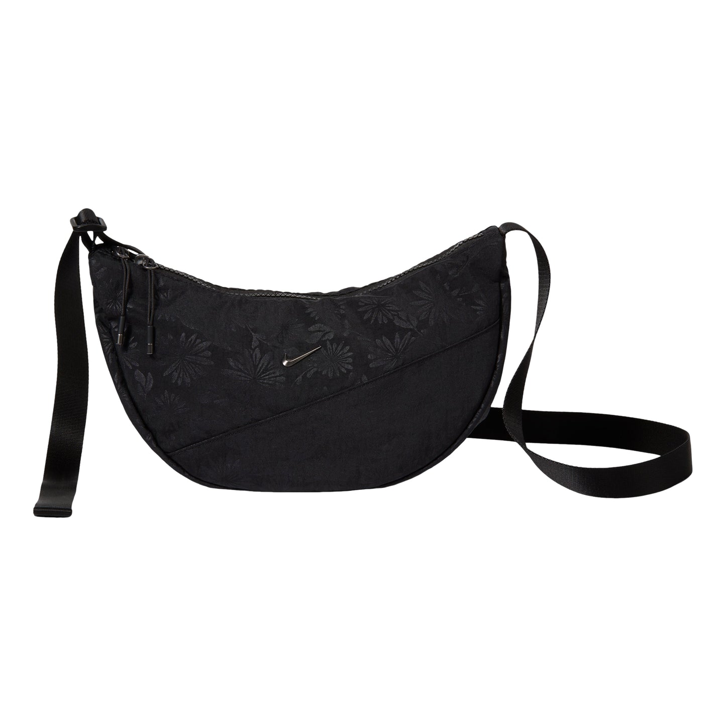 Nike Aura Floral Crescent 4L Crossbody Bag 'Black Gunmetal' IQ1268-010