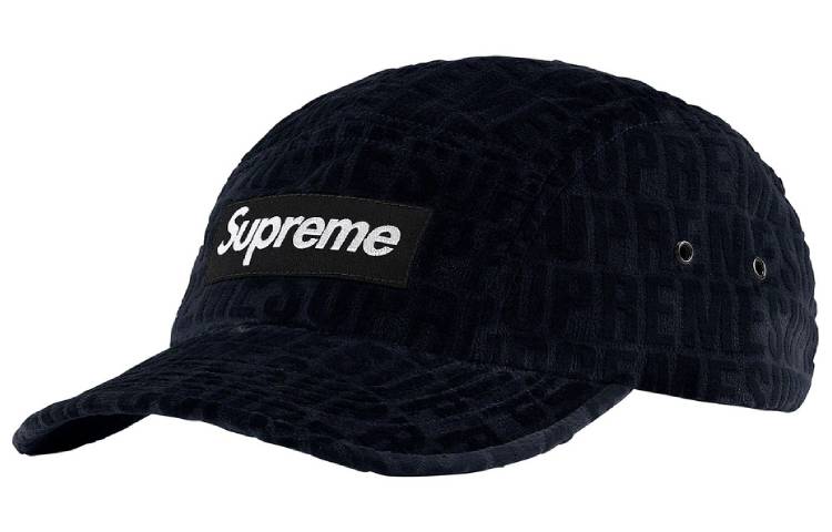 Supreme Velvet Pattern Camp Cap 'Black White' SUP-FW21-037