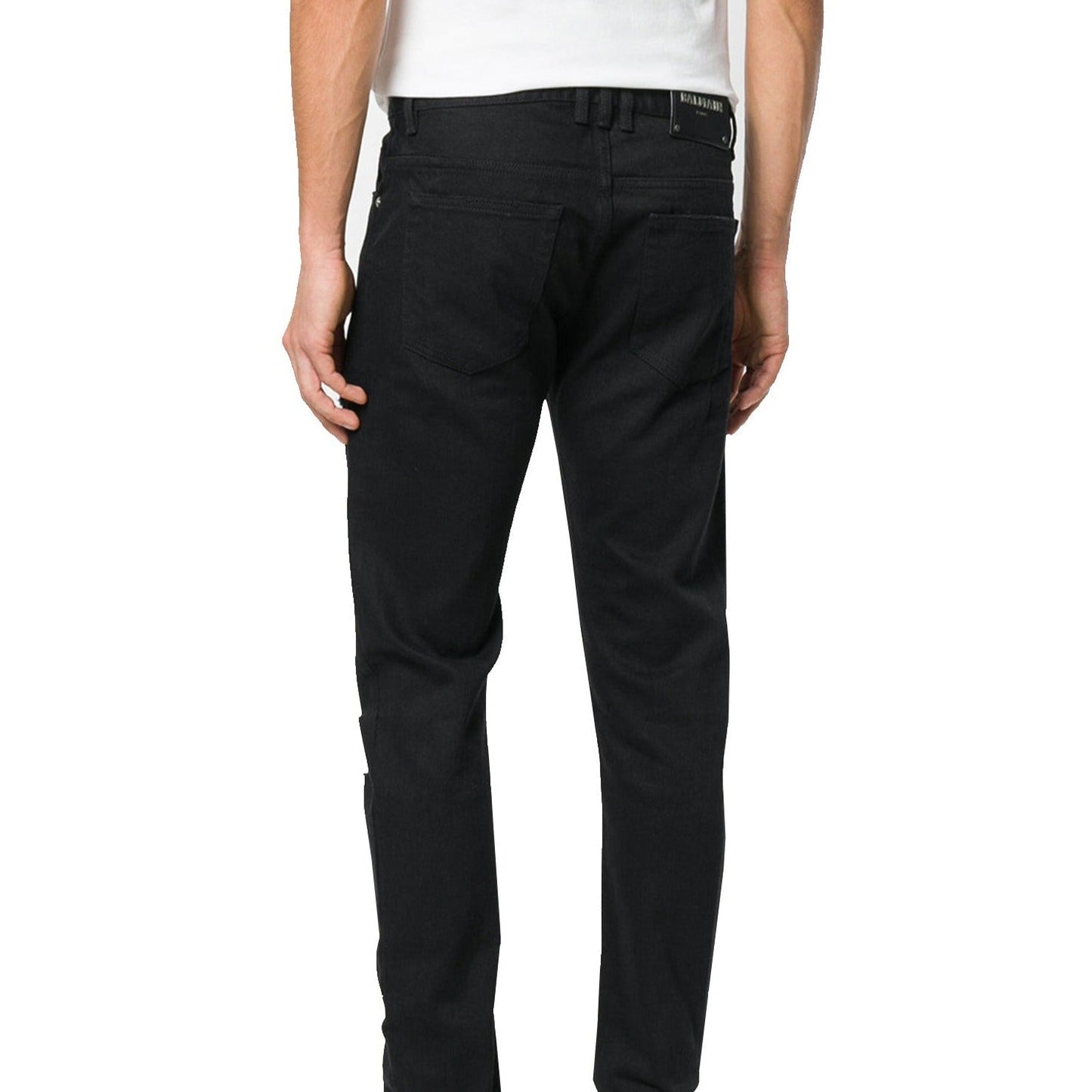 Balmain Slim Fit Ripped Black Jeans
