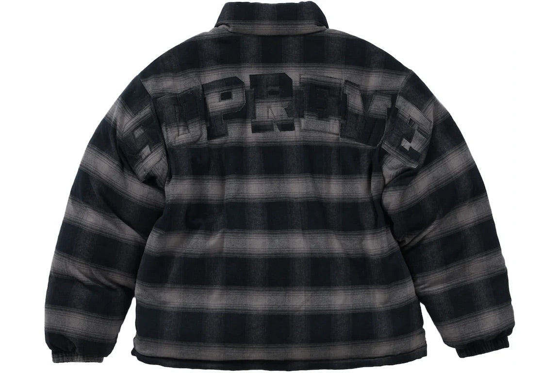 SUPREME FLANNEL REVERSIBLE PUFFER JACKET BLACK