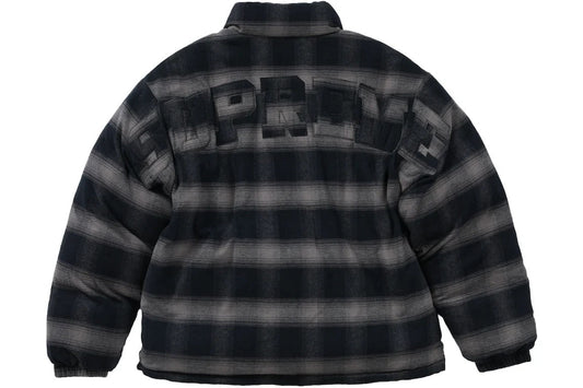 SUPREME FLANNEL REVERSIBLE PUFFER JACKET BLACK
