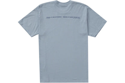 SUPREME WARNING TEE DUSTY BLUE