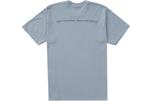 SUPREME WARNING TEE DUSTY BLUE