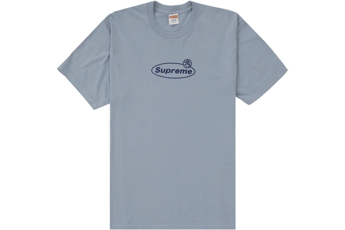 SUPREME WARNING TEE DUSTY BLUE