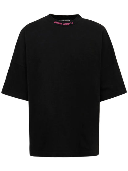 PALM ANGELS LOGO OVER TEE  FUCHSIA