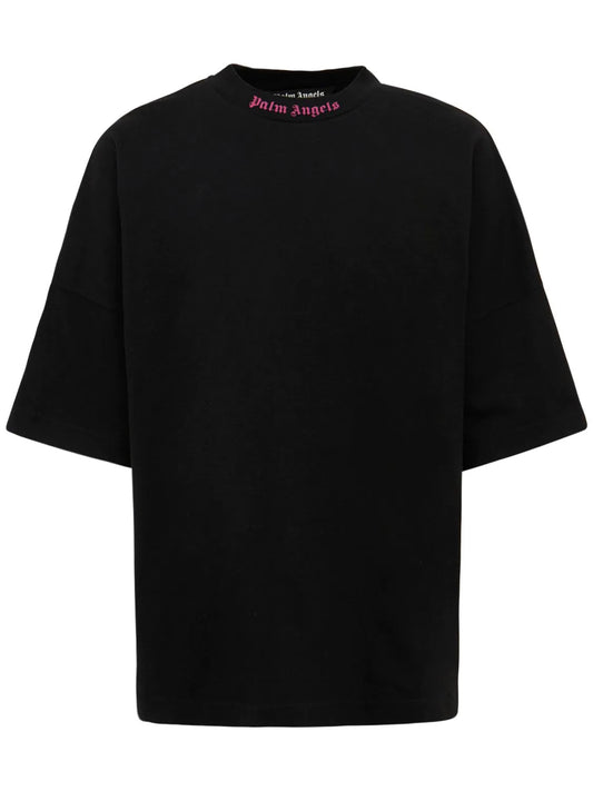 PALM ANGELS LOGO OVER TEE  FUCHSIA
