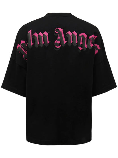 PALM ANGELS LOGO OVER TEE  FUCHSIA