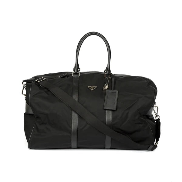 PRADA RE-NYLON DUFFLE BAG WITH LOCK BLACK