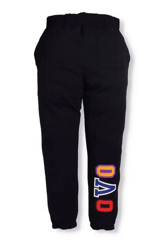 BAPE X OVO WOODLAND CAMO SHARK REVERSIBLE SWEATPANTS BLACK