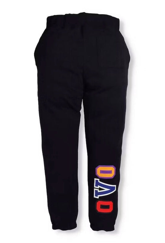 BAPE X OVO WOODLAND CAMO SHARK REVERSIBLE SWEATPANTS BLACK