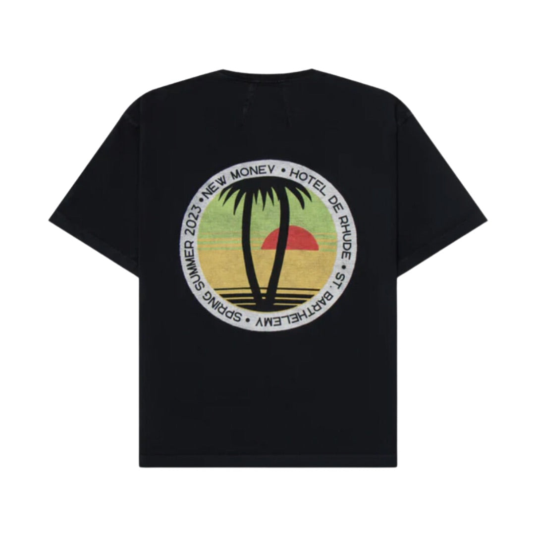 RHUDE TWIN PALM T-SHIRT BLACK