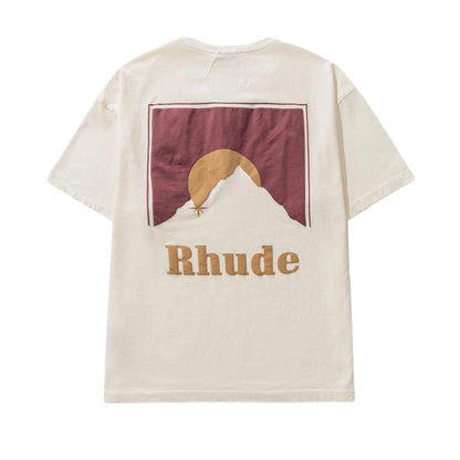 RHUDE MOUNTAIN LOGO TEE CREAM