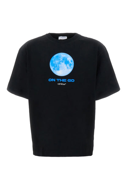 OFF WHITE MOON PRINT T-SHIRT BLUE